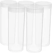 HORIALENCE 5Pcs Transparent Coin Storage Tubes with Lids Airtight Coin Capsules for Collectible Coins Durable Plastic Coin Collectors Supplies for Easy Management and Display