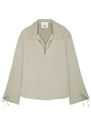 Erika Cavallini Sage Hammered Satin Shirt - Green - 8 8