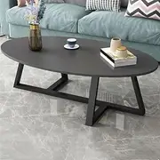 CraftThink Coffee Table, Mid-Century Glam Single Oval Coffee Table Cross Legs Coffee Cocktail Table for Living Room - 39.5" L x 19.5" W x 18" H, Color: Grey