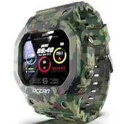 Smart Watch Men Fitness Tracker Blood Pressure Message Push Heart Rate Monitor Clock Smartwatch Women For Android - Olive Green
