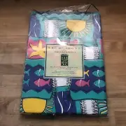 Brownstone Gallery Vinyl Tablecloth Square 52” X 52” Summer Beach Fish Poolside