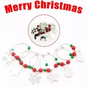 Christmas Wine Glass Charms X 6 Stocking Filler Secret Santa Table Decoration FT