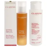 Bust Beauty Extra-Lift Gel and Velvet Cleansing Milk Kit by Clarins for Unise...