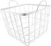 Wrought Iron Storage Basket Storage Baskets Storage Nursery Container Rectangular Storage Basket Cosmetics Iron Wire Storage Basket Storage Basket Organizer White FONDOTIN