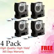 4 PK Compatible For Dymo 53710 Black on Clear LabelManager 450D RHINO 4200/5200