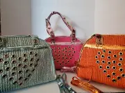 Pet Carrier Cat, Dog, Small Animal Orange, Pink, Blue Medium Fashion Tote Bag