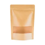 Vivva Kraft Paper Stand Up Pouches Bags Zip Zipper Lock Resealable Window Heat Seal(7 Sizes)