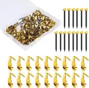 100Pcs Picture Hanging Kit 10Lbs Stainless Steel Picture Hanging Hooks with Bras