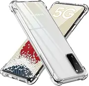 ONES Case for Samsung Galaxy S20 Crystal Clear, Shockproof Airbag Protective Case, Raised Edges Protect Camera & Screen, Transparent TPU Slim Flexible Phone Silicone Cover for Men Women