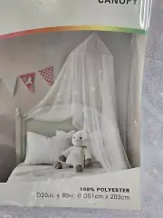 Urban Dreams Applique Bed Canopy White 20 X 80. 2 Available New With Tags