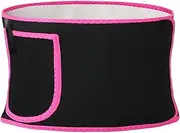 [CENPEK] Weight Loss Waist Trainer For Men And Women, Adjustable Waist Sweat Belt Exercise Belt, Back Waist Support Belt, Slim Body Shape Exercise Belt, Rose Red With Pocket