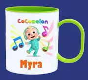 Personalised Cocomelon Cup Kids Child Girl PLASTIC Mug Birthday Christmas Gift