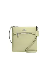 Coach Crossgrain Mini Rowan File Bag Crossbody - Pale Lime