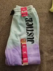 Girls Justice sweat pants xl, 7/8 tie dye, brand new, NWT, purple green blue