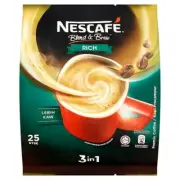 NESCAFE BLEND AND BREW INSTANT 3 IN 1 RICH ( 25 STICKS X 19g) PREMIX COFFEE