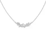 Silver Cz Leaves Necklet in Clear