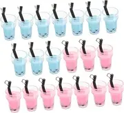 [KALLORY] Diy Milk Tea Charm Earring Keychain 20pcs Resin Charms for Necklace Bracelet Phone Diy Dec