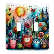 Sun-Kissed Fantasy Forest Decorative Switchplate | Metal Light Switch Cover, Mul