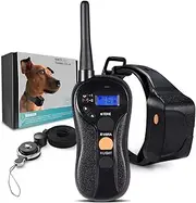 WOLFWILL 100% Waterproof Rechargeable Humane No Shock Remote Dog Training Collar 1980ft Blind Operation with Tone Vibration Light Electric Collar Dogs(22 to 88lbs)