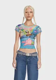 [Dolls Kill x SpongeBob] Friendship Over Anything Baby Tee