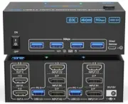 KVM Switch 3 Monitors 2 Computers 8K@60Hz 4K@144Hz,1
