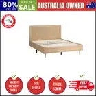 Bed Frame Double Size Wooden Bed Frame Rattan Headboard