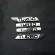Pair Black Chrome + 2x Silver TURBO Metal Emblem Decal Sticker Badge 4x4 Vehicle (for: Renault)