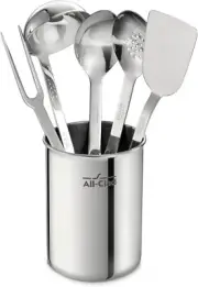 All-Clad Professional Stainless Steel Kitchen Gadgets and Caddy 5 Piece Set
