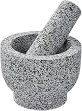 Traditional Grind, Stone Mortar Garlic Pounder Household Pounder Garlic Grinder Pestle Set Medicine Grinder Masher(12x9cm)