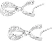 uxcell 2Pcs 925 Sterling Silver Pinch Bail, 12mm Pendant Clasp Pendant Bail Connector Pinch Clip Bail Clasp for Jewelry Making Supplies Bracelet Necklace DIY Craft, Silver