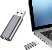 USB Sound Adapter,3.5mm Sound Card for Pc Plug and | Portable USB Audio Interface, USB Headset Adapter for Headphone, Laptop, Desktop