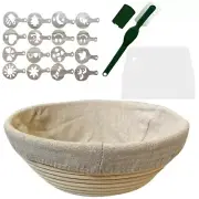 Round Bread Banneton Proofing Basket Set Dough Scraper, Bread Bag,Bread Stencils