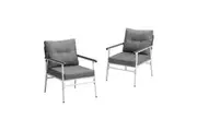 Livsip 2PCS Outdoor Chairs Garden Patio Armchair White