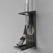 Bantlou Lightsaber Wall Mount for Curved Sword, Extended Plate with Intricate Pattern, Wooden Display Stand
