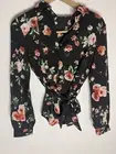 UNIQUE21 Black Floral Blouse size 8