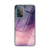 Starry Sky Printing Shell Glass + PC + TPU Hybrid Case for Samsung Galaxy A52 4G/5G/A52s 5G Sky