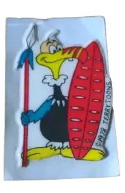 Vintage 1978 Terry Toons Taiwan Vulture Native Spear & Shield Cartoon Sticker