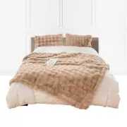 NNEAGS 200cm Light Camel Fur Fuzzy Super Soft and Cozy Fluffy Throw Blanket