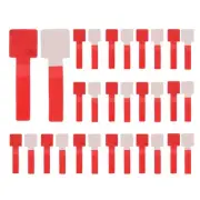 30Pcs 3.54" Self Adhesive Hook and Loop Cable Ties for Wire Organizer(Red)