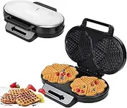 1200W Mini Heart Waffle Maker, Create Perfectly Golden Non-Stick Heart-Shaped Waffles with Adjustable Browning Control, Electric Waffle Griddle Iron, Ideal for Kids & Breakfasts
