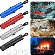 2 in 1 Safe Hammer,Car Window Breaker and Seatbelt Cutter,Emergency Window Breaking Tool for Car,Car Window Breaker Under Water,Car Window Breaker Tool with 4 Pieces of Test Glass(4pcs)
