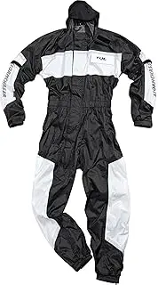 FLM Rain Suit Motorcycle Rain Clothing Rain Suit Sports Rain Suit 1-Piece with Membrane Integrated Helmet Hood Waterproof Windproof Breathable Zip Black / White S - XXL / 2XL