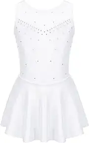 [Yhong] Girls Sparkly Rhinestone Figure Ice Skating Dress Roller Skating Dress Gymnastic Leotard Ballet Dance Wear