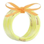 Glitter Bangles Bracelets 9Pcs Silicone Bracelets , Yellow