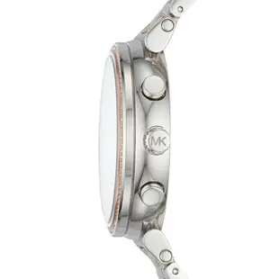 美國百分百【Michael Kors】手錶 MK6558 女錶 MK 鍊帶腕錶 三眼計時 白面 銀色玫瑰金 BG54