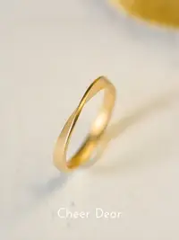 在飛比找Yahoo!奇摩拍賣優惠-對戒 CheerDear 情侶結婚戒指莫比烏斯18k黃金女男
