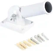 Stainless Steel Flag Pole Holder, Adjustable Wall Mount Bracket with Screws, Durable, Practical for Window Flag and Flag Display