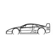 Ignite Laser Ferrari F40 Silhouette Metal Wall Art Rustic Metal 47inch/120cm