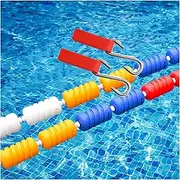 Floating Pool Safety Divider Lane Line 3.3ft-60ft with 2 Hooks, Pool Anti-Wave Safety Rope for Dividing Shallow Swimming Competition Lanes Dividable Depth(Nylon,18m/60ft)