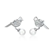 Silver plating Little Bird Stud Earrings for Women Wedding Jewelry
